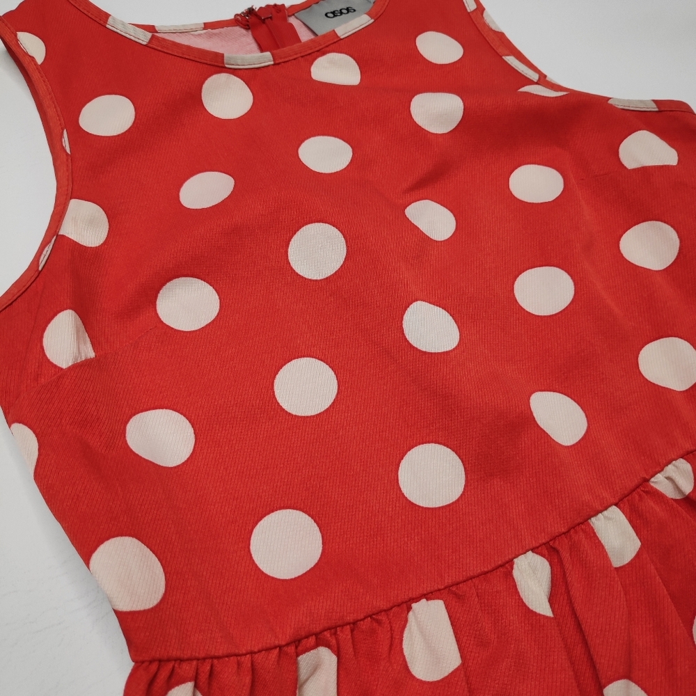 ASOS Sleeveless Top With Spot Print and Peplum 6 - Picture 4 of 11